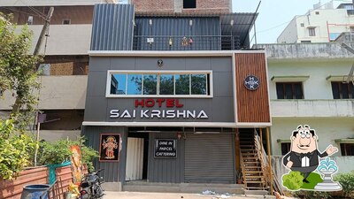 The exterior of Hotel Sai Krishna