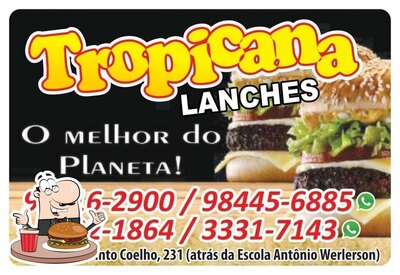 Os hambúrgueres do tropicana lanches irão saciar diferentes gostos
