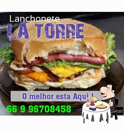 Experimente um dos hambúrgueres disponíveis no Lanchonete LA TORRE