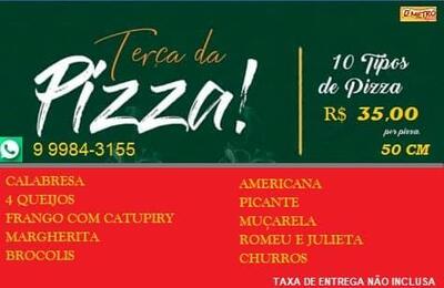 A publicidade apresenta informações sobre o D'metro PIZZA