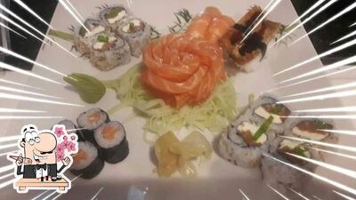 Rolos de sushi são disponibilizados no Beach Sushi
