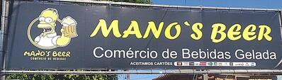 A publicidade apresenta informações sobre o Manos Beer