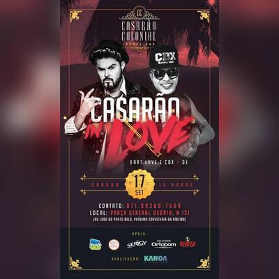 A publicidade mostra informações sobre o Casarão Colonial Restaurante e Lanchonete Garuva