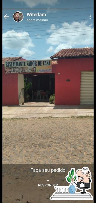 O exterior do Restaurante sabor de casa