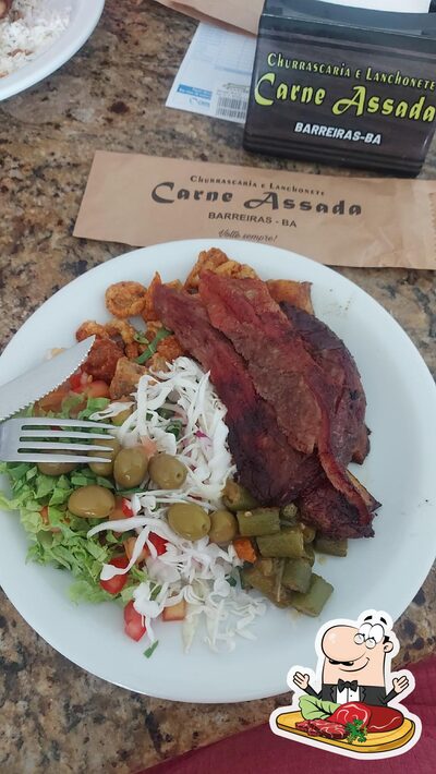 Refeições de carne são disponibilizados no Churrascaria Carne Assada