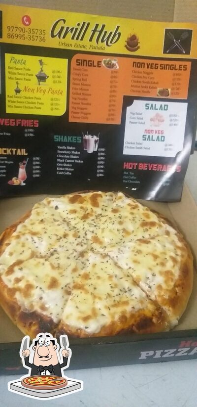 Get pizza at Grill Hub