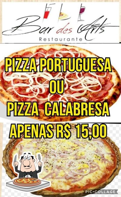 Escolha pizza no Bar des Arts