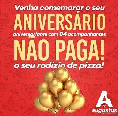 A publicidade mostra informações sobre o augustu's bar