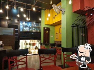 Take a seat at one of the tables at Roasted Beans