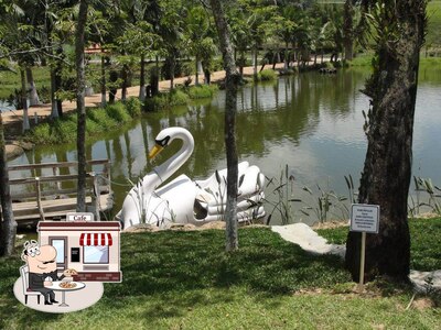 Você pode espairecer no na área externa do Restaurante do Simão Braço do Norte SC
