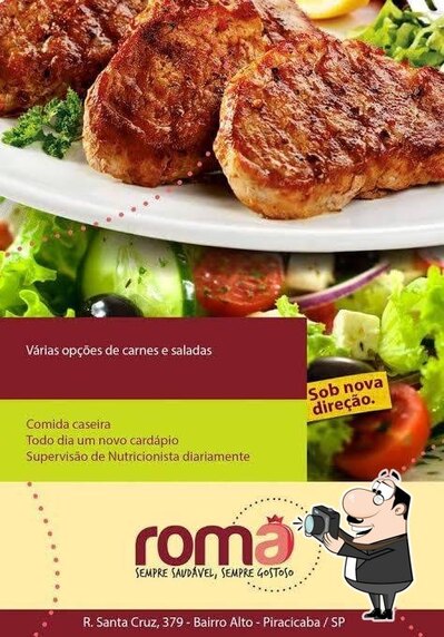 A publicidade apresenta informações sobre o Restaurante Romã Piracicaba