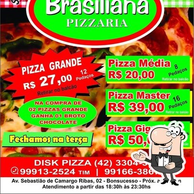 Aqui está a publicidade do Brasiliana Pizzaria