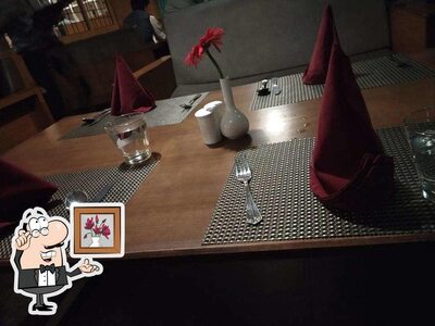 Take a seat at one of the tables at Hot Platter