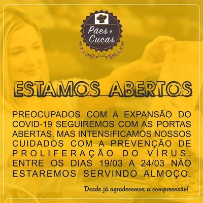 Aqui está a publicidade do Pães e Cucas Garopaba