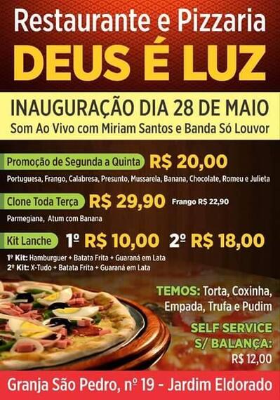 Leia as informações sobre o Pizzaria Deus e Luiz 2
