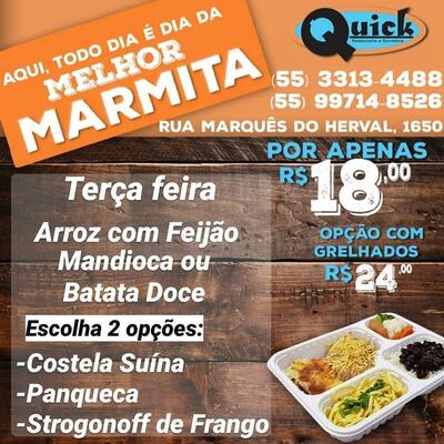 A publicidade apresenta informações sobre o Restaurante Quick