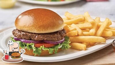 Get a burger at Happy Stomach
