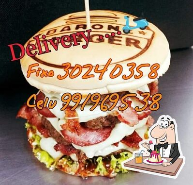 Barone Burger Ijuí RS serve uma seleção de pratos doces