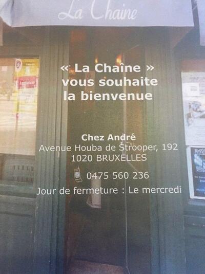 L'annonce publicitaire montre les informations sur Chez André