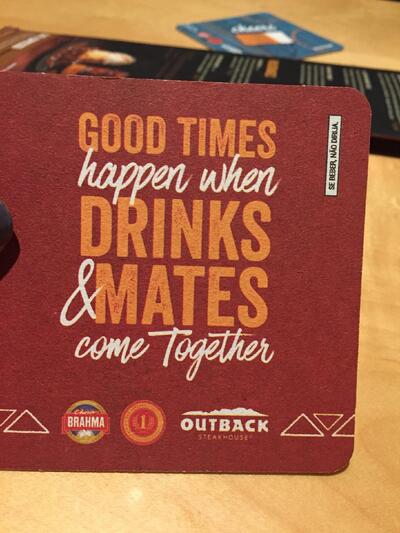 Aqui está a publicidade do Outback Steakhouse