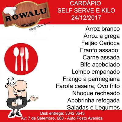 A publicidade mostra informações sobre o REstaurante e Conveniência Rowalu
