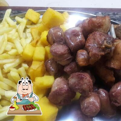Peça refeições de carne do menu