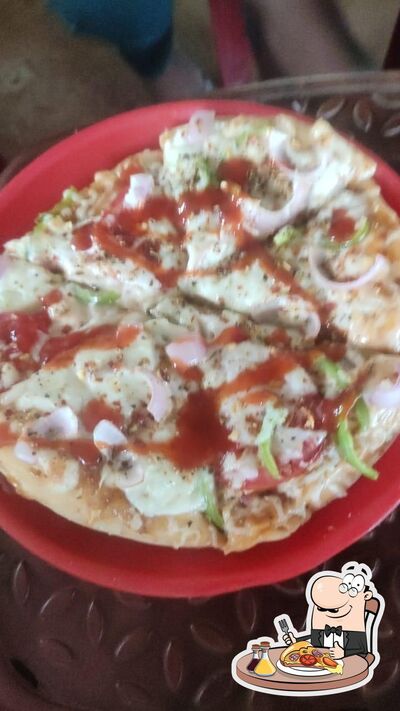 Pick pizza at Party House Restaurant