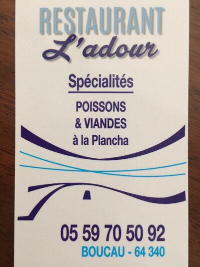 L'annonce publicitaire montre les informations sur Restaurant L'Adour