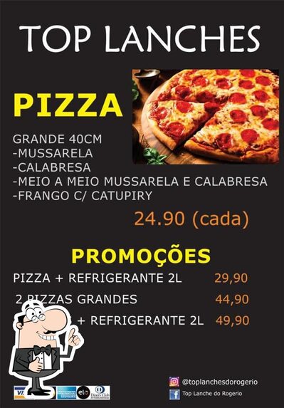 Aqui está a publicidade do Top Lanche do Rogério