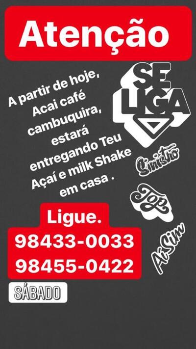 Aqui está a publicidade do Açaí Café Cambuquira