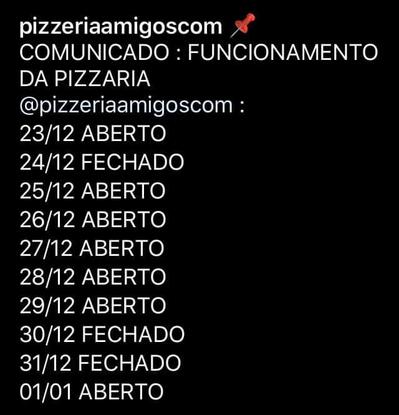 O logotipo do amigos.com Pizzeria Brusque SC