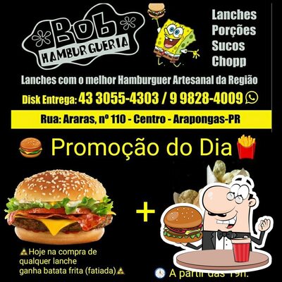 Bob Lanches (Restaurante & Hamburgueria) oferece uma gama de opções para os amantes dos hambúrgueres