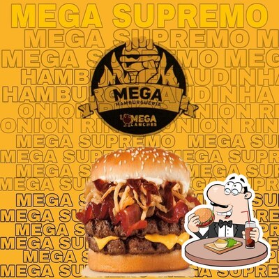Experimente um dos hambúrgueres disponíveis no Mega Lanches