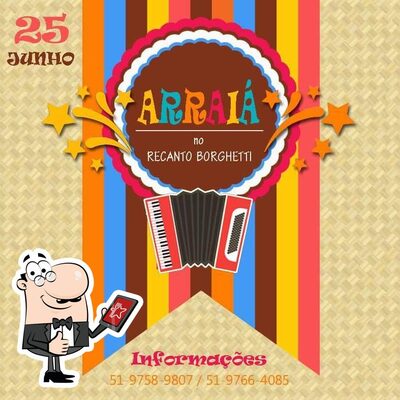 A publicidade apresenta informações sobre o Recanto Borghetti