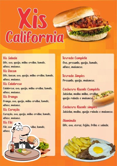 Delicie-se com um hambúrguer no Xis california