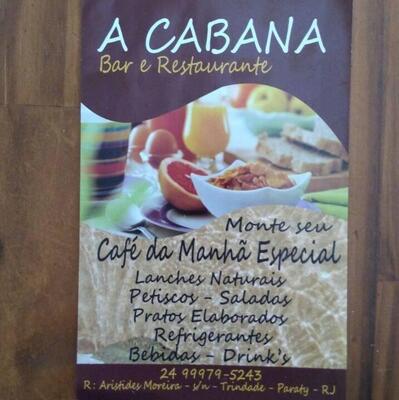 A publicidade apresenta informações sobre o A Cabana