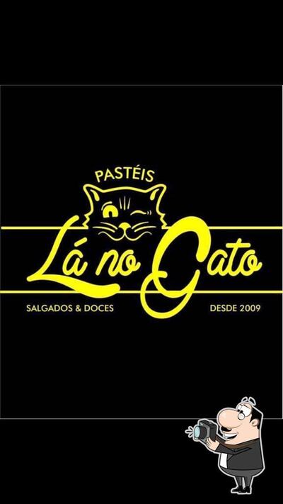 O logotipo do Pastelaria Lá No Gato