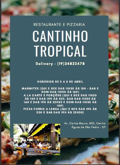 Veja as informações sobre o Restaurante E Pizzaria Cantinho Tropical Ofic