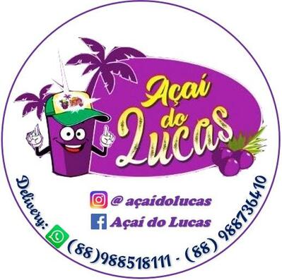 A representação gráfica da marca do Açaí do Lucas