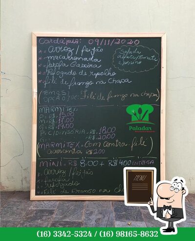 Dê uma olhada nos menu no quadro negro