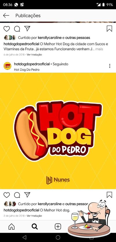 Comida em Hot Dog do Pedro