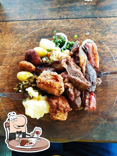 Experimente pratos de carne do menu