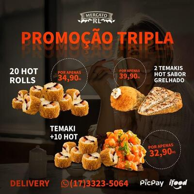 Aqui está a publicidade do Mercato Delivery