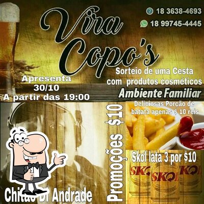 Aqui está a publicidade do Vira Copo's