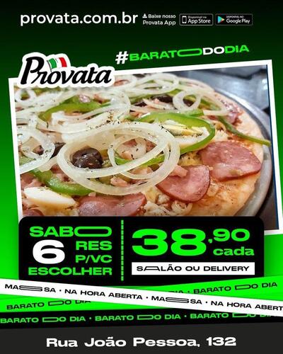 Aqui está a publicidade do Pizzaria Provata