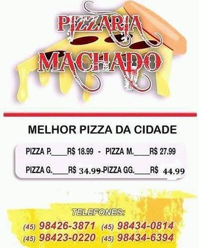 Aqui está a publicidade do Pizzaria Machado