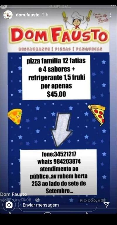 Olhe as informações sobre o Dom Fausto