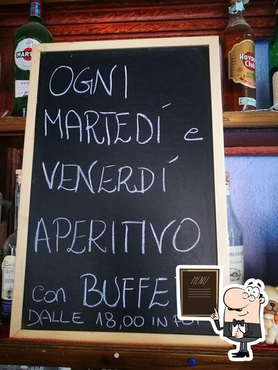 Il menu sulla lavagna elenca le opzioni possibili