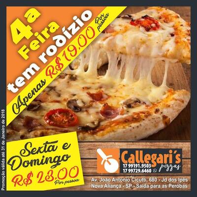 Leia as informações sobre o Callegaris Pizzas
