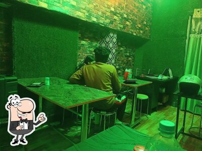 Take a seat at one of the tables at The Bullet Cafe